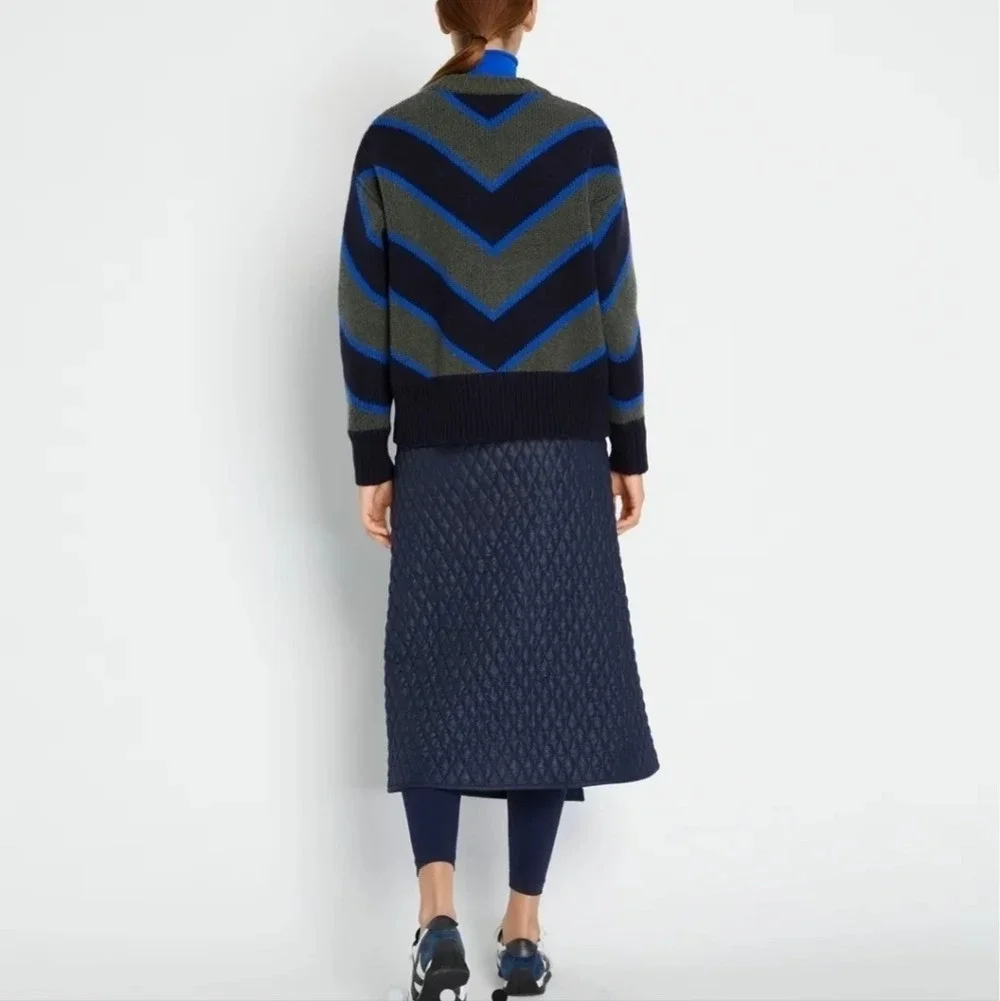 Tory Burch chevron merino sweater XL